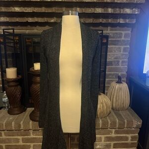 CAbi Black Metallic Long Cardigan Sweater